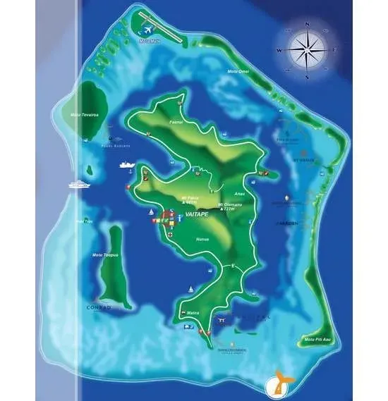 Carte du site de snorkeling Barrière de Corail à Bora Bora