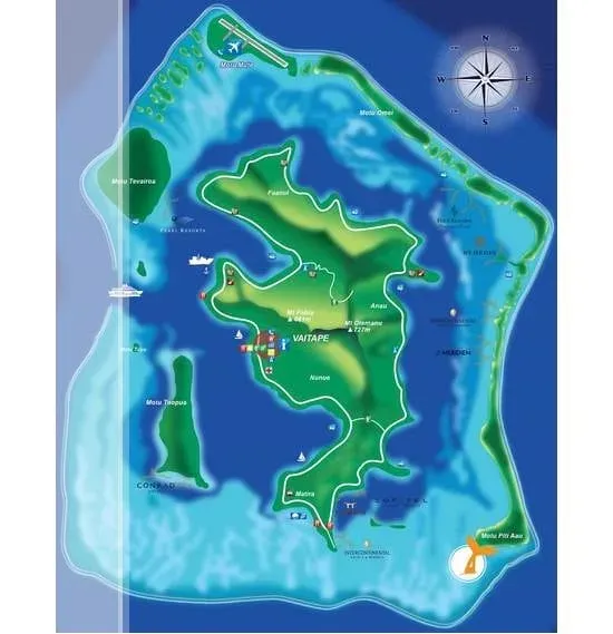 Carte du site de snorkeling Motu Piti Aau à Bora Bora