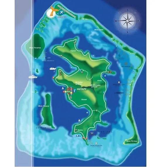 Carte du site de snorkeling Motu Tane à Bora Bora