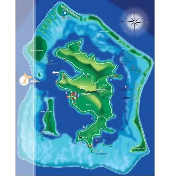 Carte du site de snorkeling Motu Tapu à Bora Bora