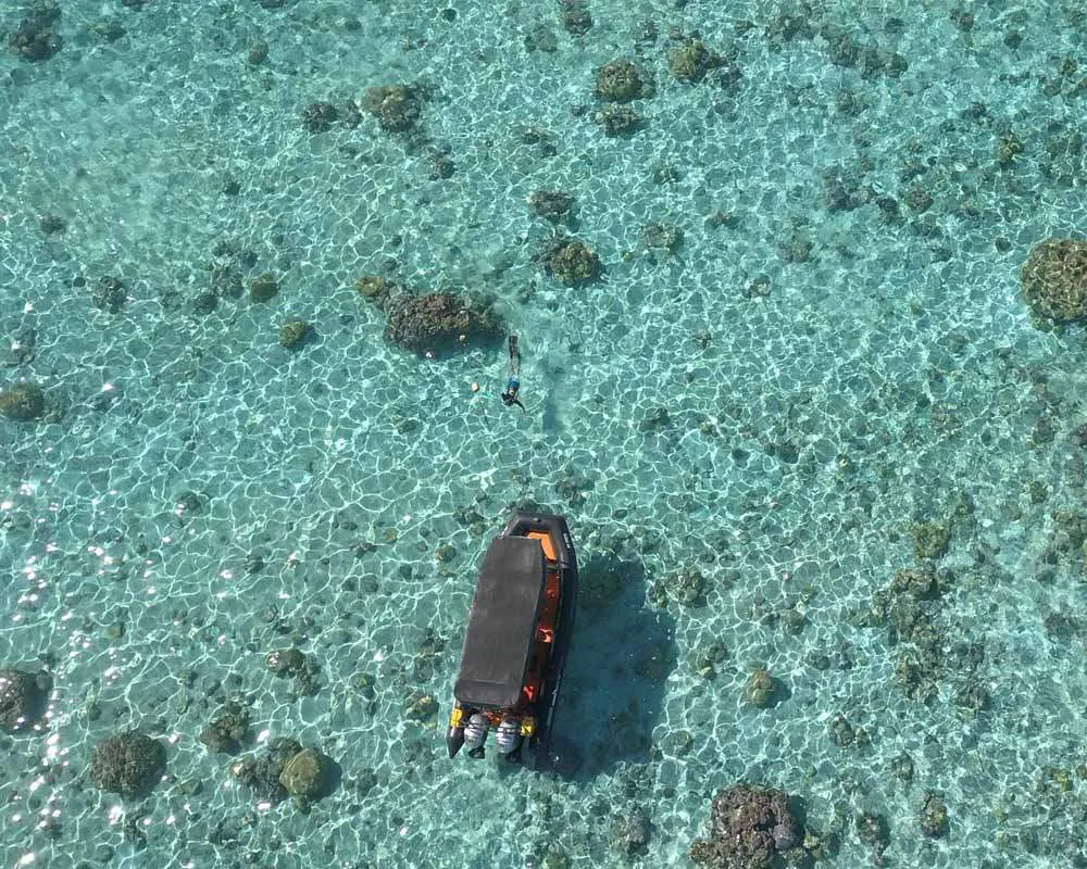 Snorkeling site barrière corail Bora Bora plongée