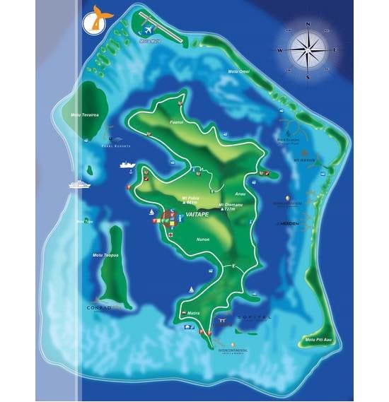 bora bora map snorkeling site haapiti