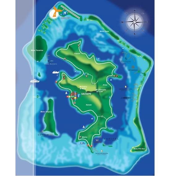 bora bora map snorkeling site tane